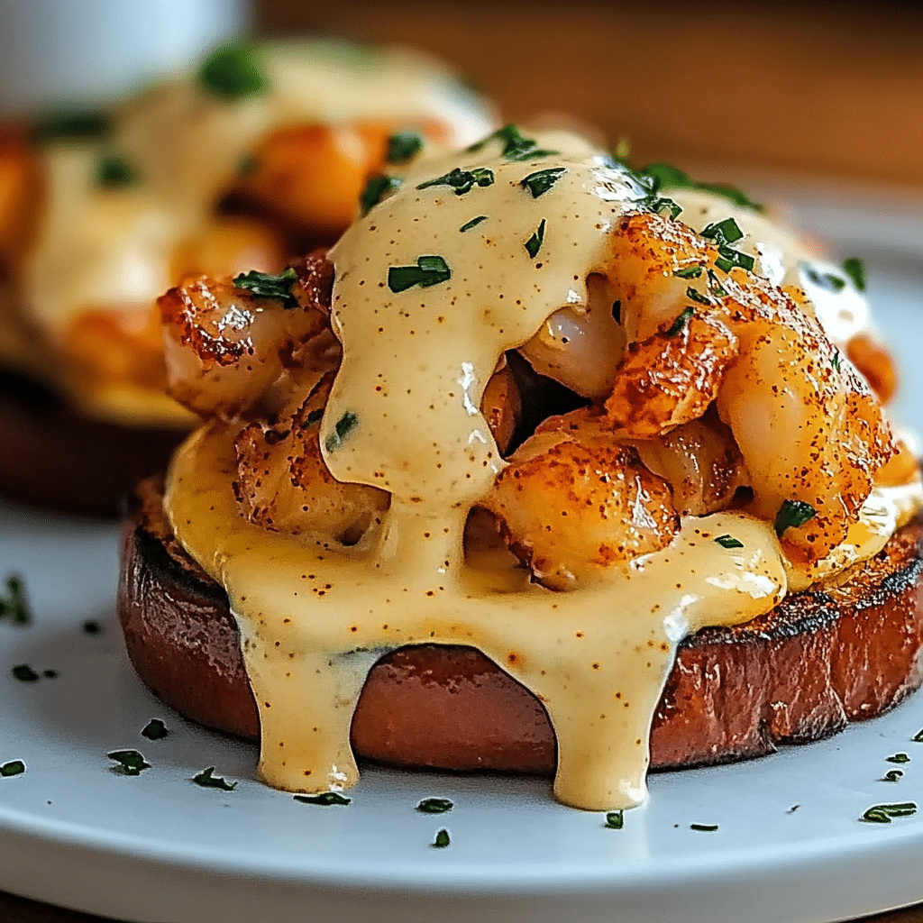 Bay Lobster Eggs Benedict with Cajun Hollandaise