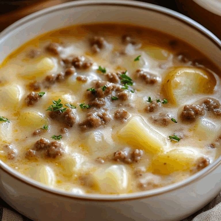 Cheesy Hamburger Potato Soup Recipe