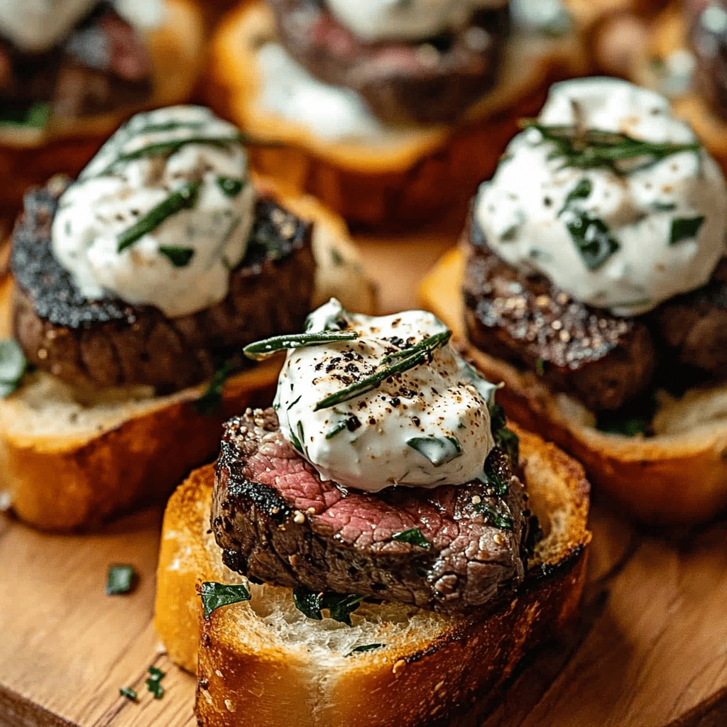 Garlic Bread Steak Bites with Horseradish Cream Recipe