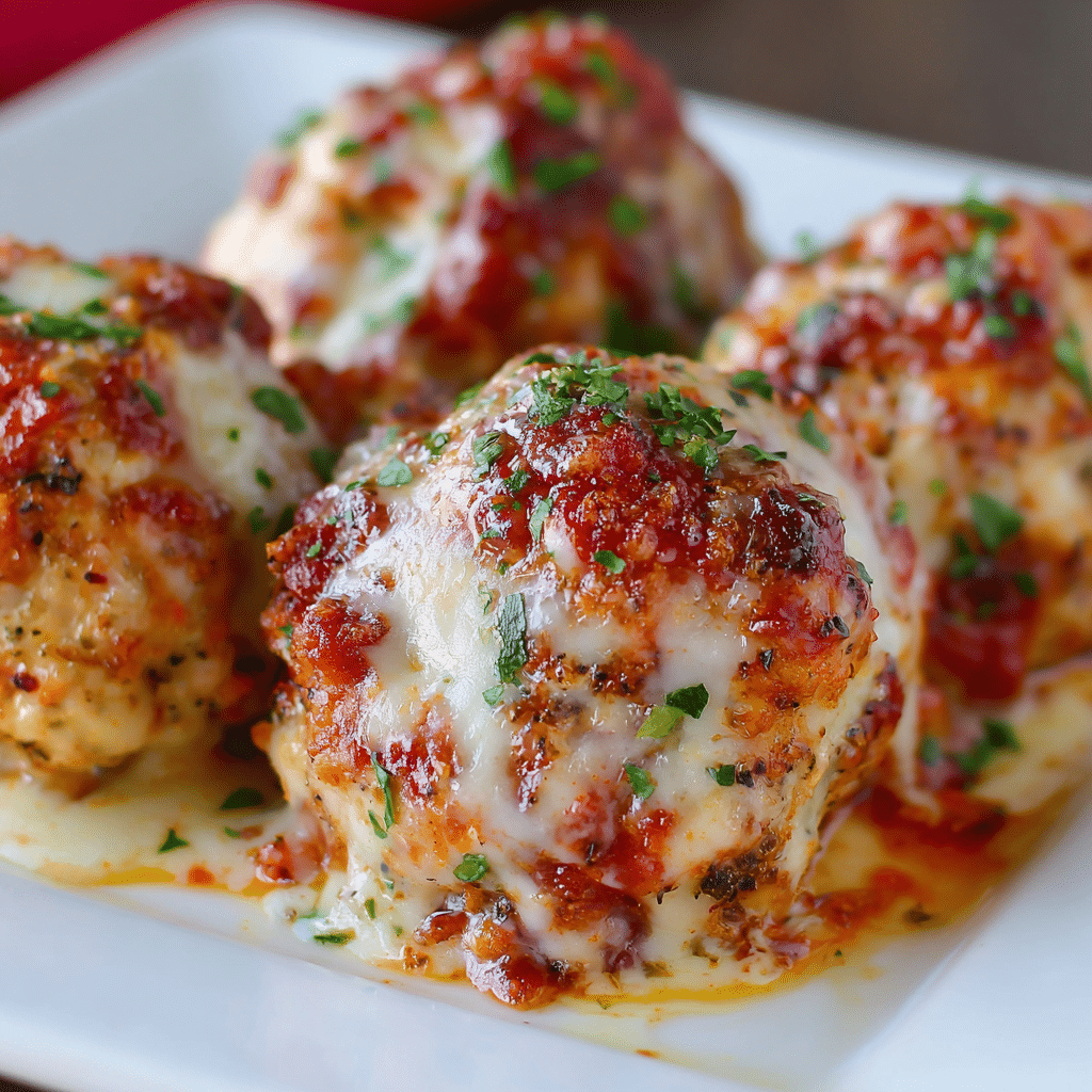 Baked Chicken Parmesan Meatballs