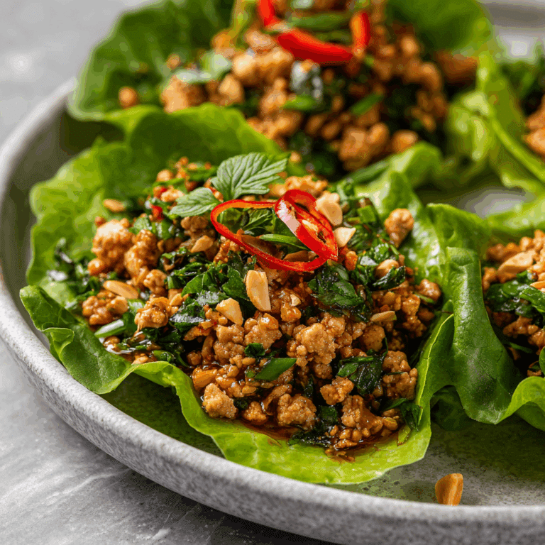 Chicken Larb Lettuce Wraps