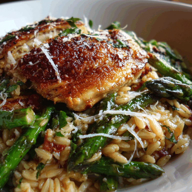 Chicken Orzo with Parmesan & Asparagus