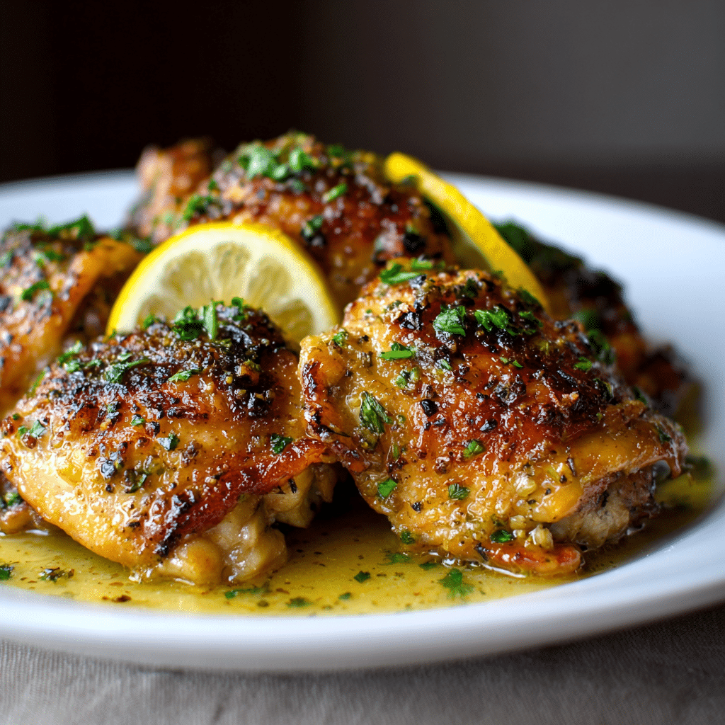 Crockpot Lemon Garlic Chicken Thighs