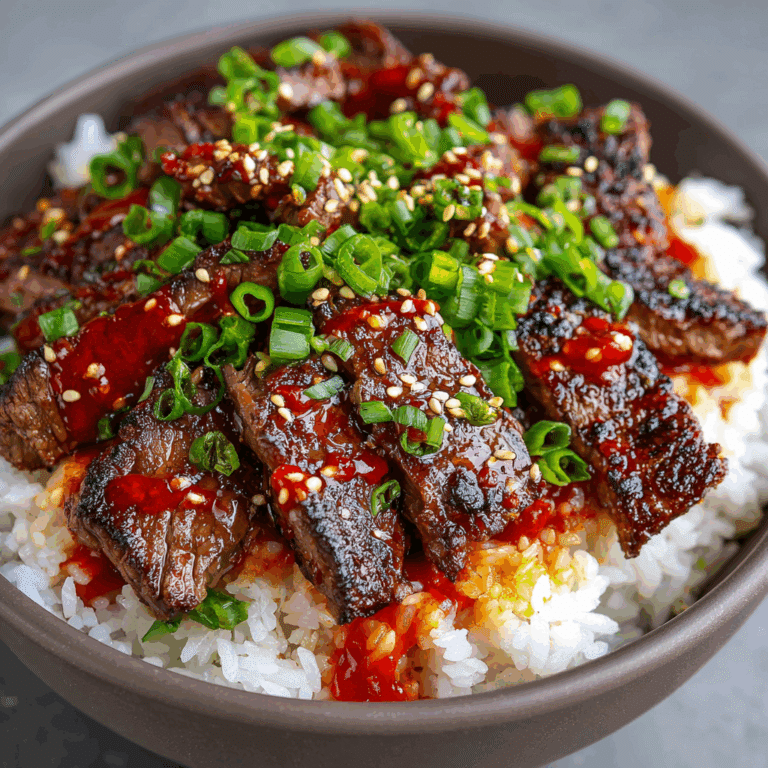 Korean BBQ Steak Rice Bowls with Spicy Sauce