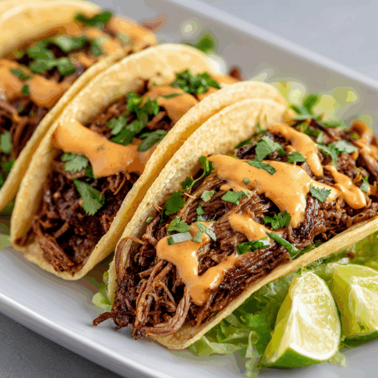 Shredded Beef Tacos with Chipotle Sauce