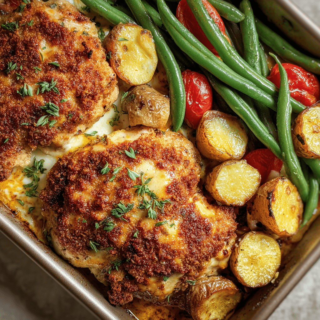 Baked Chicken Parmesan & Veggies