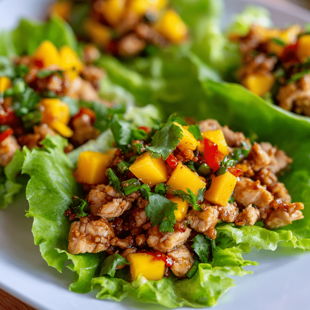 Chicken Mango Lettuce Wraps