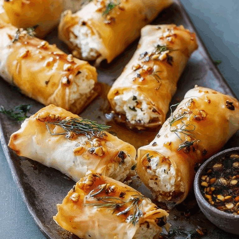 Feta Rolls with Spicy Honey