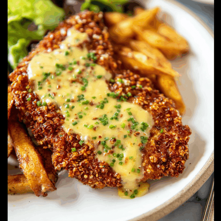 Pretzel Chicken with Cheddar Sauce