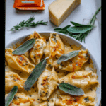 Pumpkin & Gouda Stuffed Shells with Sage Sauce
