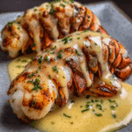 Butter-Seared Lobster Tails with Garlic Cream Sauce