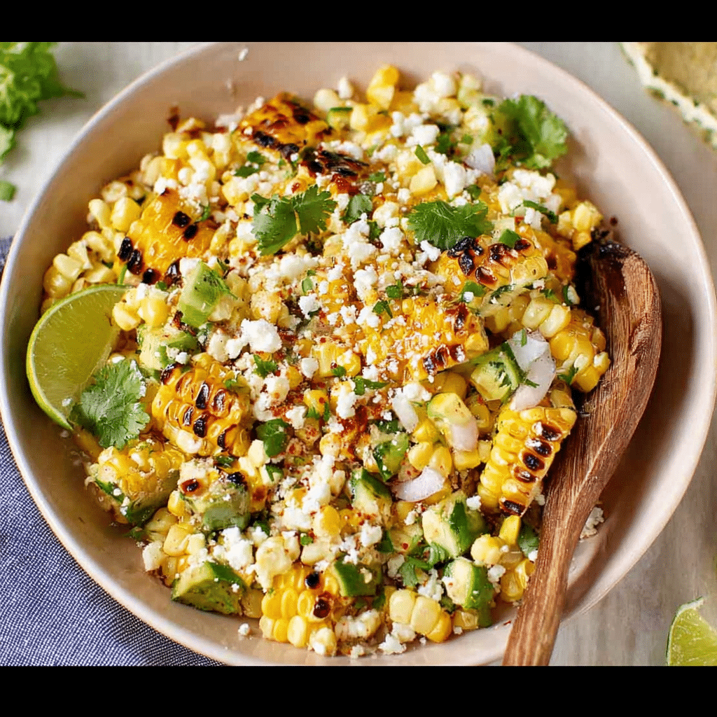 Grilled Corn Salad with Cotija Cheese