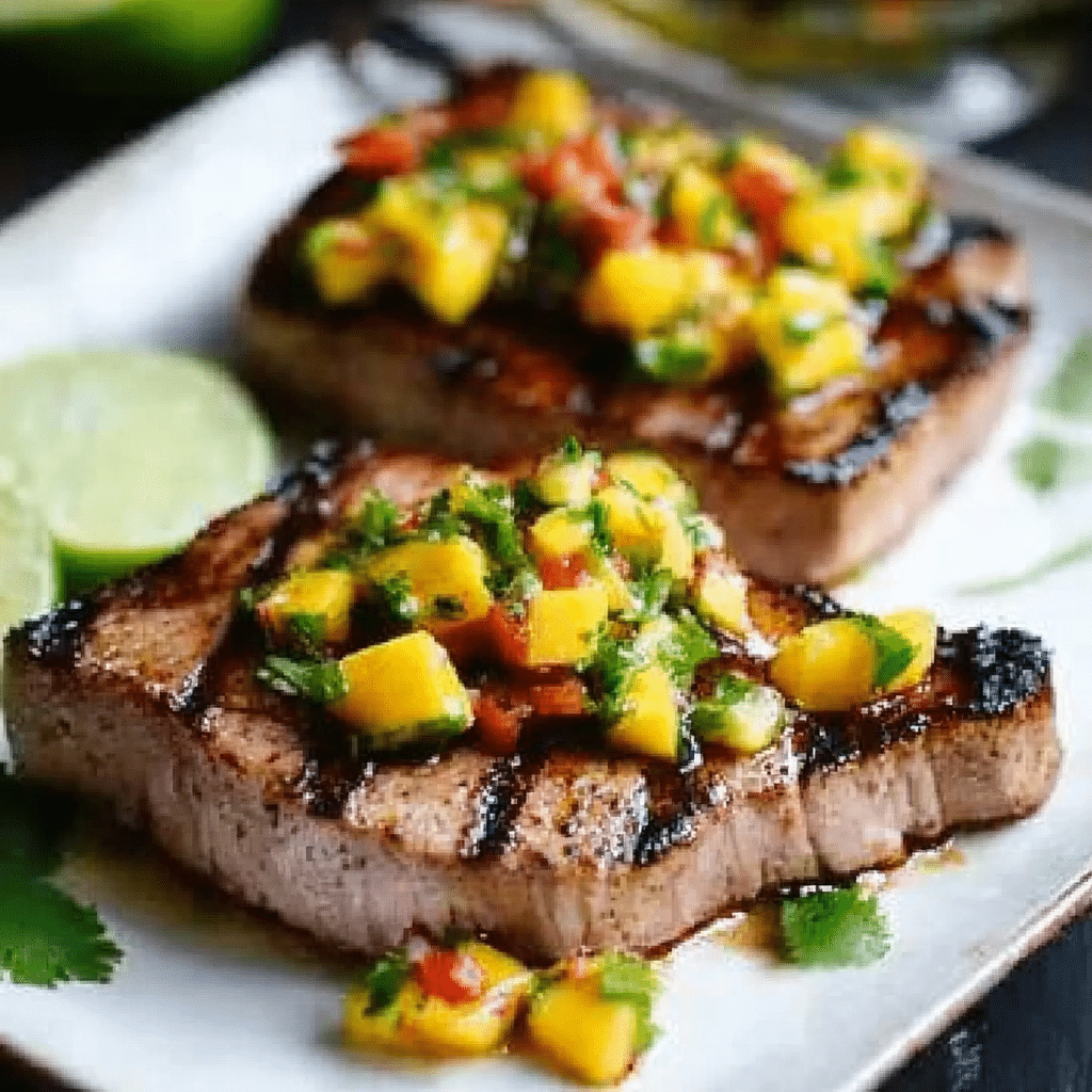 Grilled Tuna Steaks with Mango Salsa