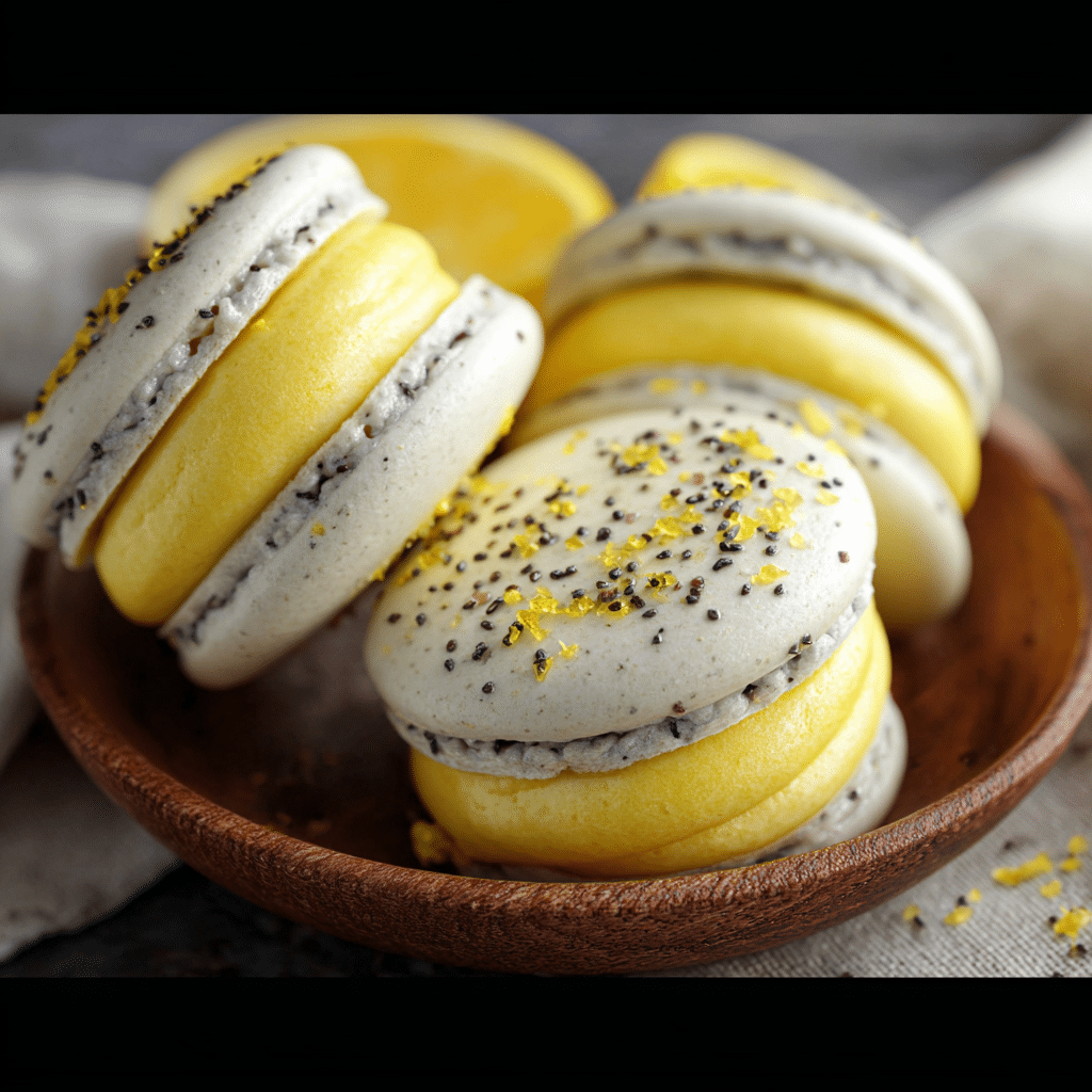 Lemon Poppy Seed Macarons