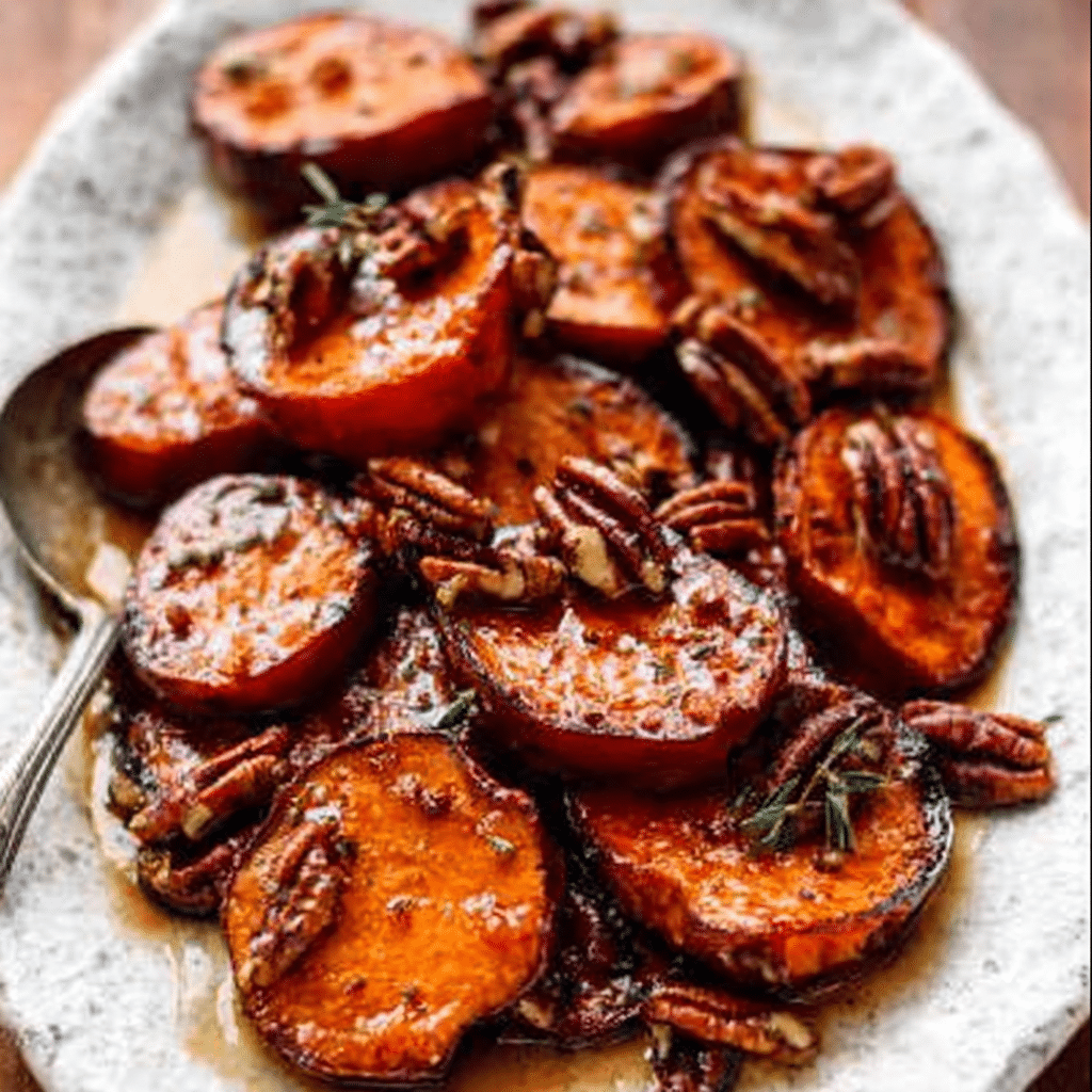 Maple Pecan Roasted Sweet Potatoes