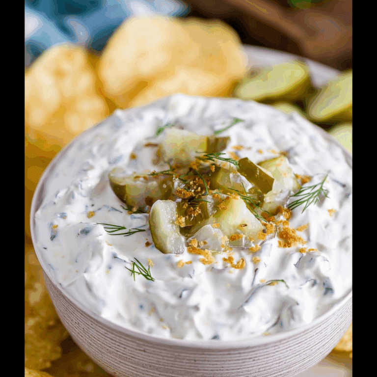 Pickle Ranch Dip with Crunchy Topping