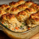Chicken Mushroom Pot Pie with Cheddar Sage Biscuits