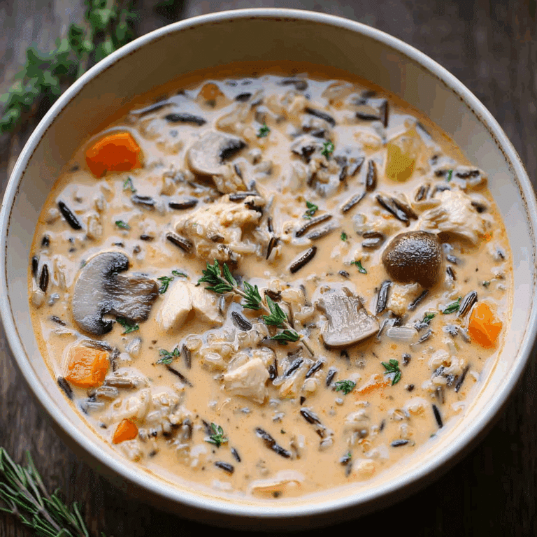 Creamy Mushroom Chicken and Wild Rice Soup