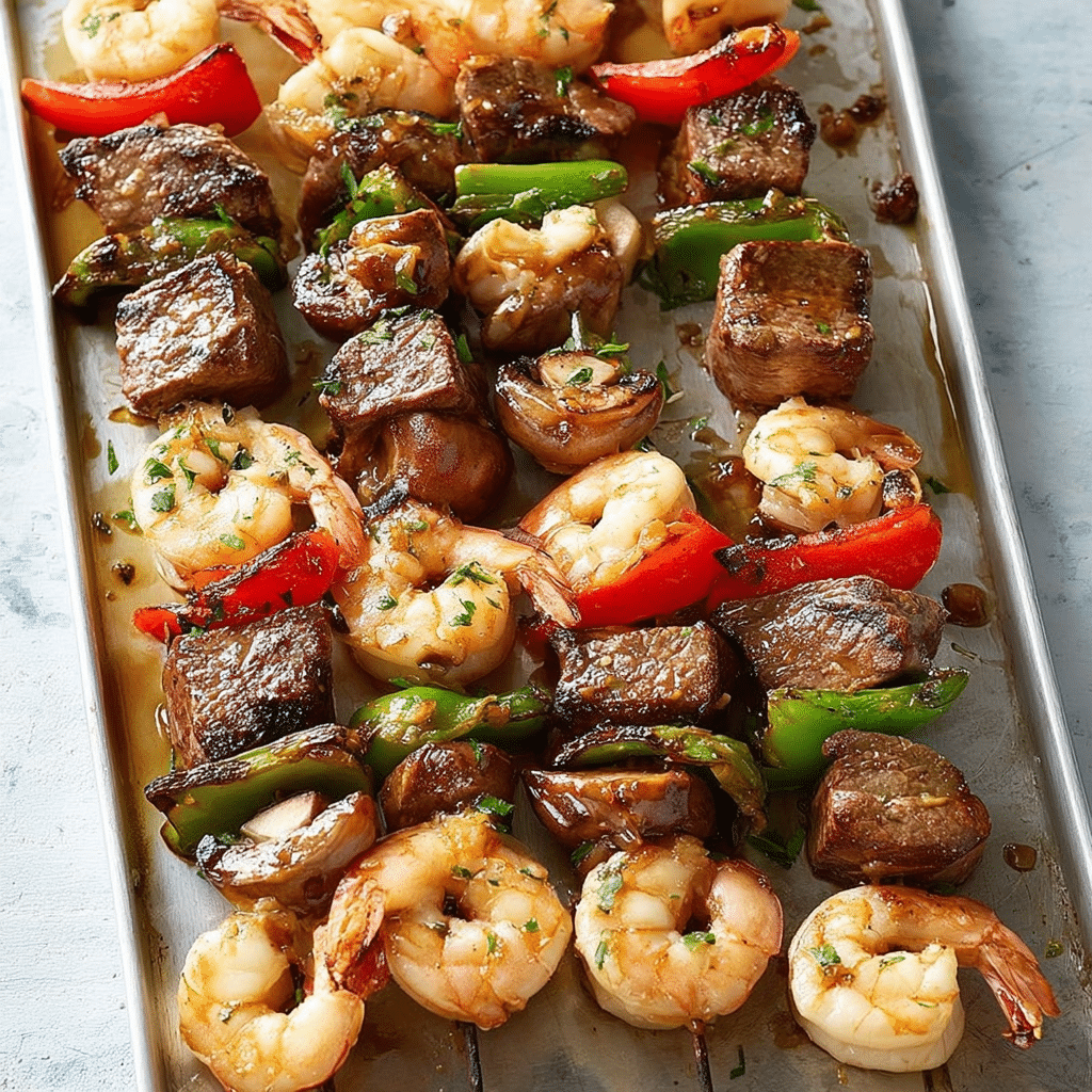 Grilled Steak and Shrimp Skewers