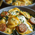 Pierogi and Turkey Sausage Skillet