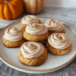 Soft Pumpkin Cookies with Cinnamon Frosting