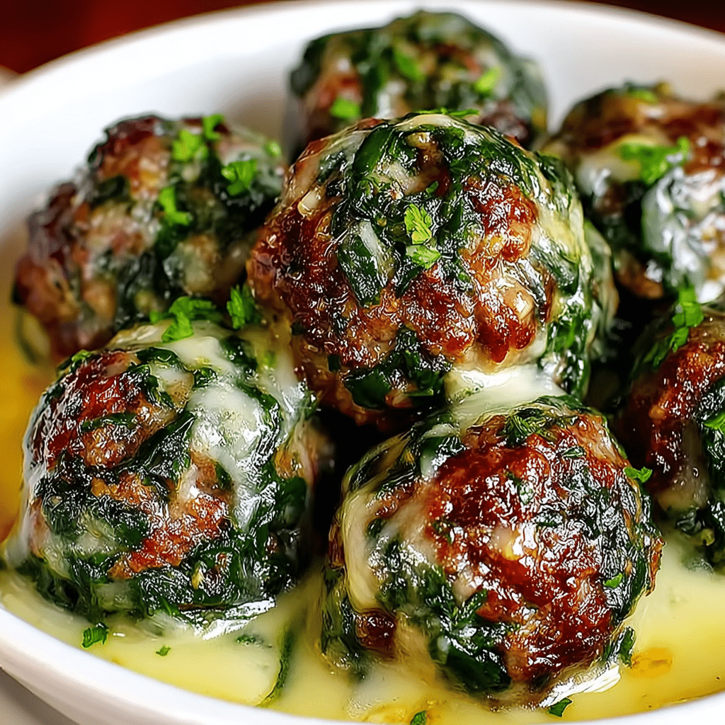 Spinach Garlic Meatballs